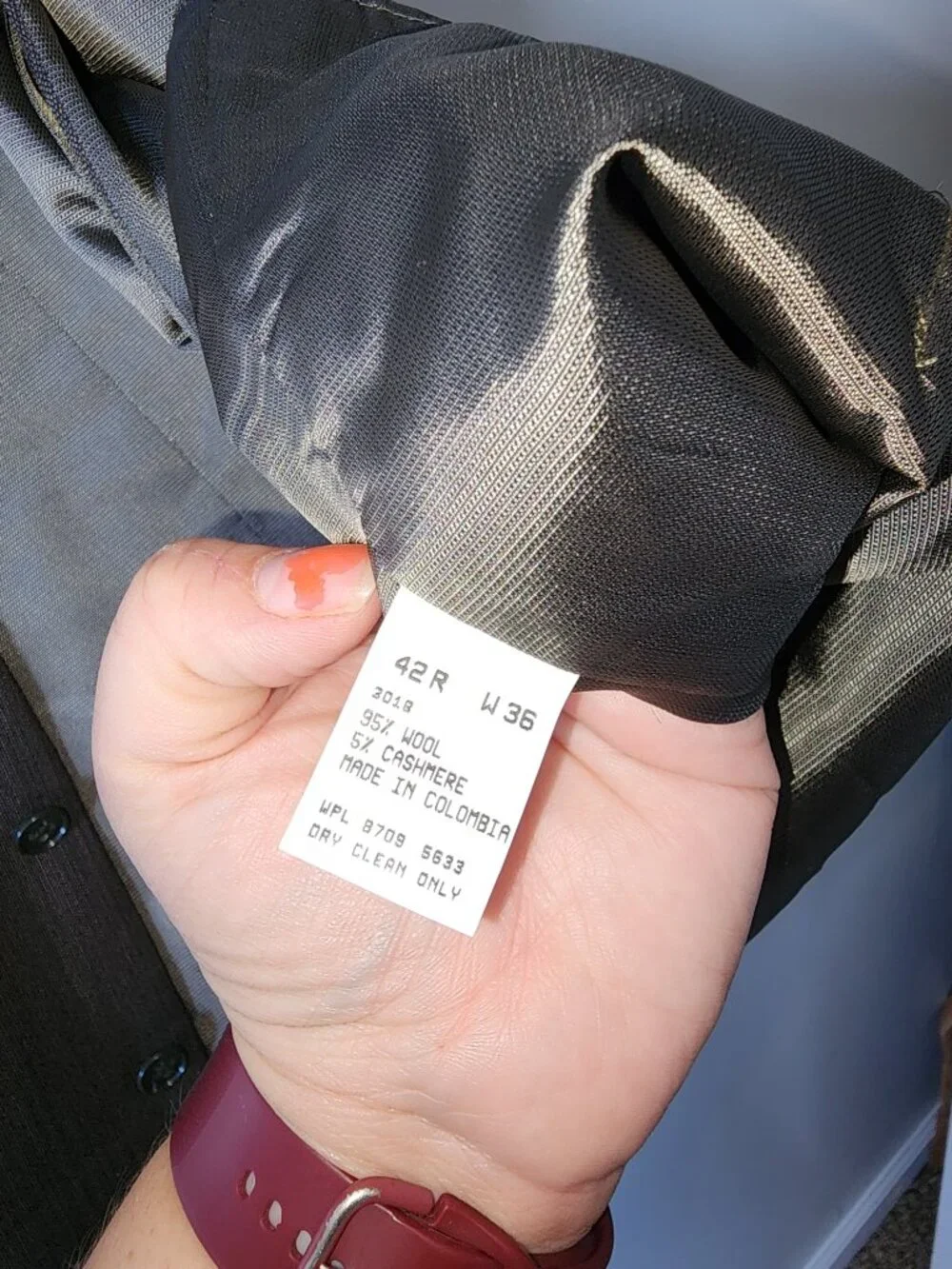 Oscar de la Renta Jacket Men’s 42R Wool Cashmere Blazer & Vest Set Gray Brown